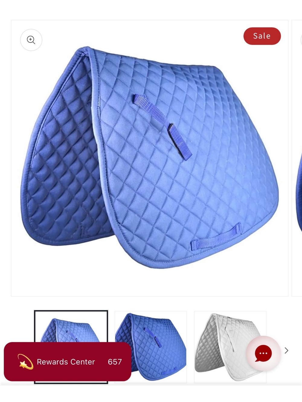 Blue and Purple Quilted Saddle Pad